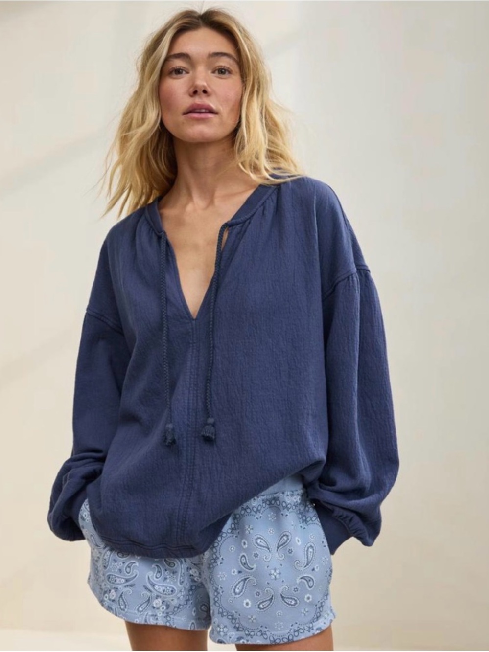 Aerie Navy Blue Easy Street Sweatshirt Size M